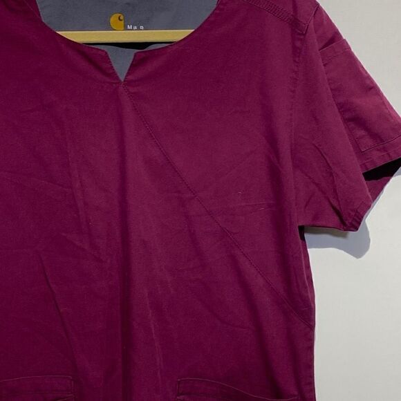 Carhartt Women's Scrub Suit Top In Magenta Size M - Picture 3 of 9